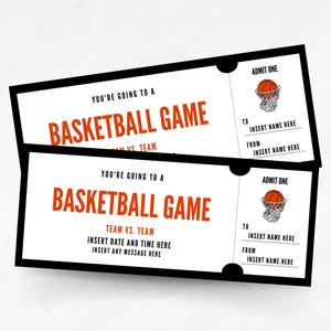 Editable Basketball Game Ticket Template, Printable Basketball Ticket ...