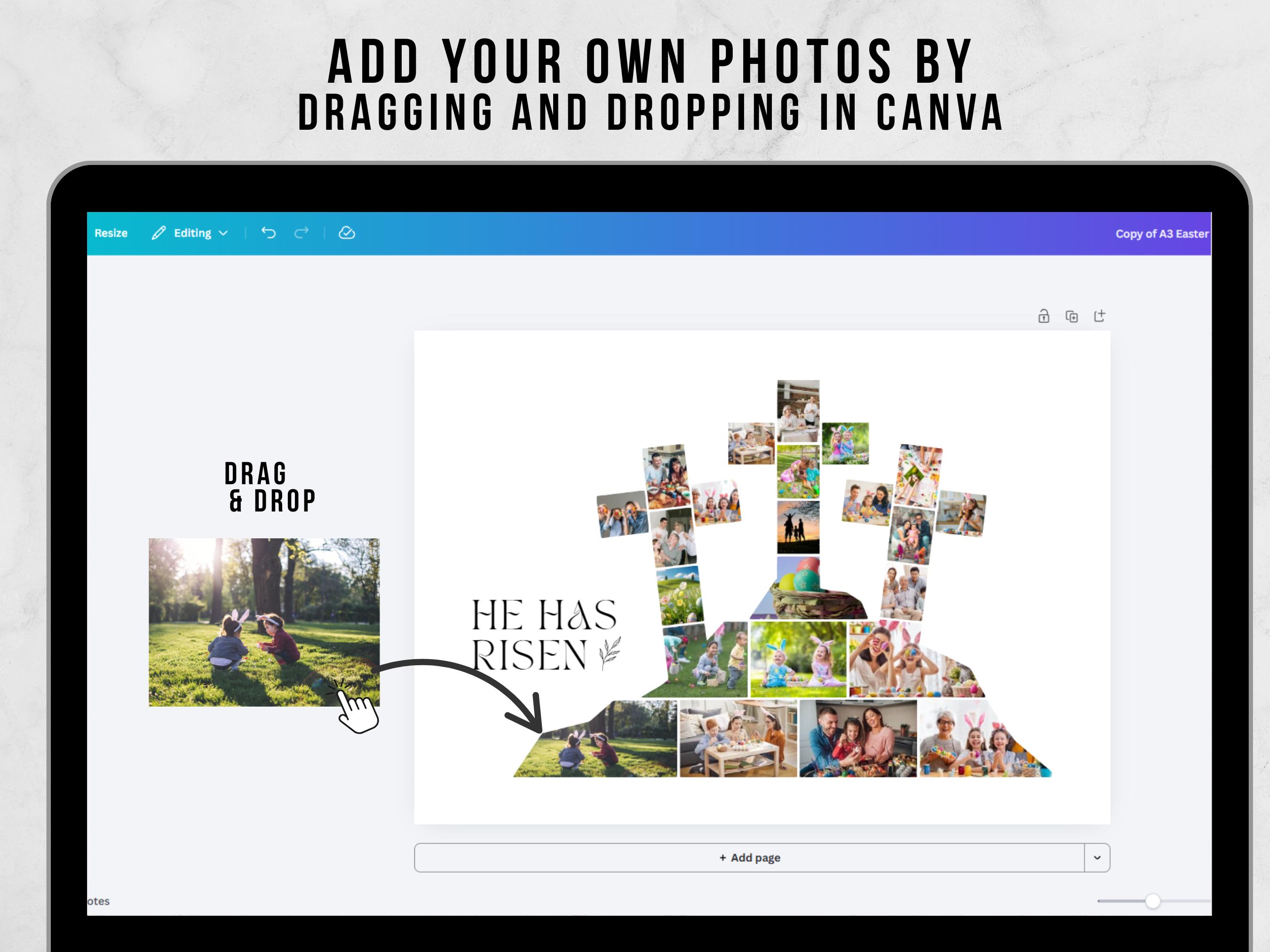 Collage Sample Cross Editable Cross Photo Collage Template, Christian Wall Decor, He Has ...