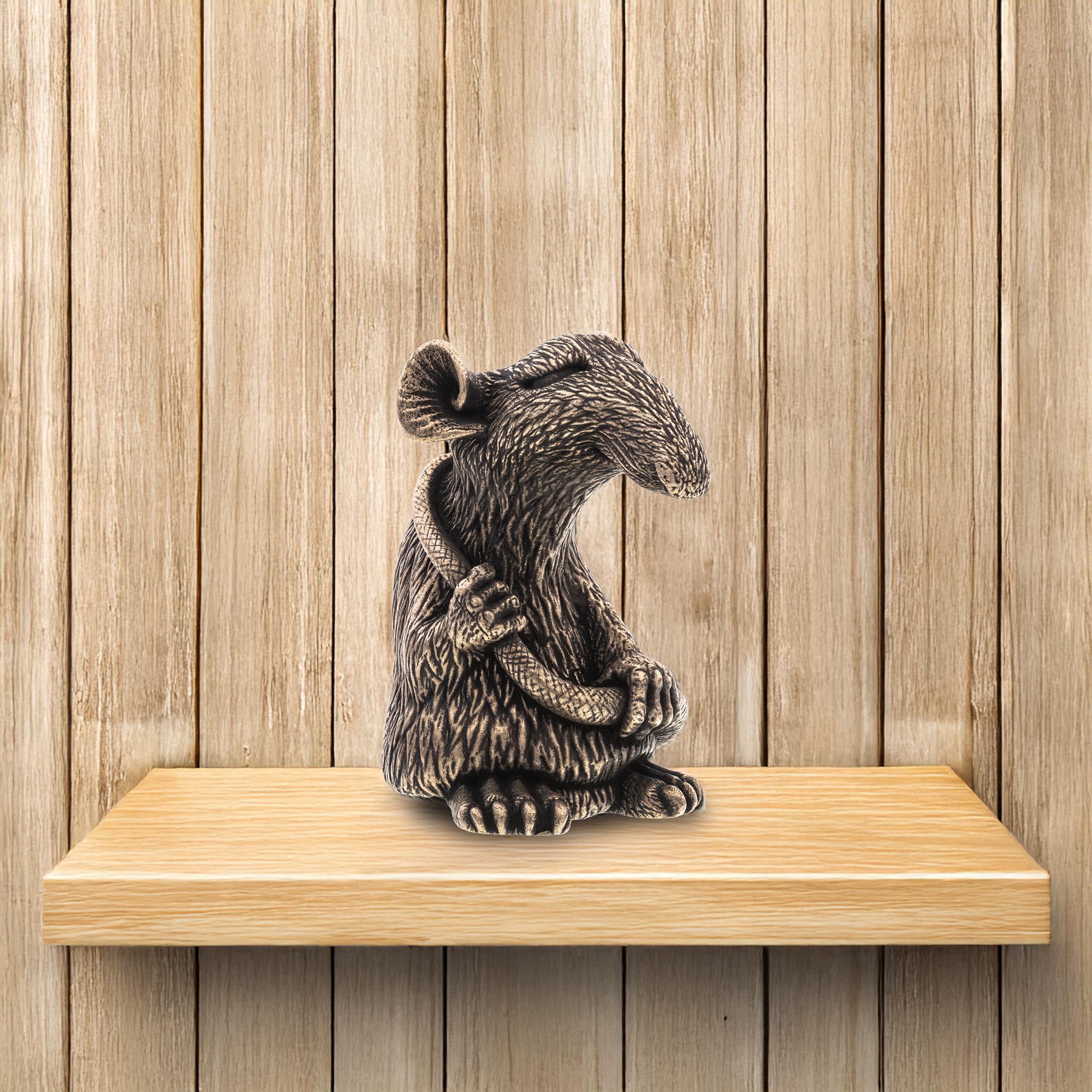 手作りブロンズ製ミニチュアネズミの置物：野生動物の室内装飾 - Etsy 日本