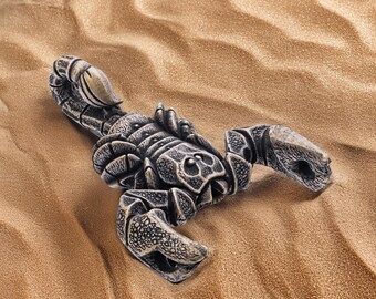 Bronze Scorpion Pendant – Dual-Use Necklace Charm & Desk Figurine, Animal Totem Jewelry Gift for Men and Women