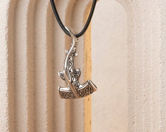 Maori 925 Silver Necklace Hammerhead Shark - Polynesian Pendant Gift for Men and Women - Ocean Hawaiian Tribal Nautical Surfer Beach Jewelry