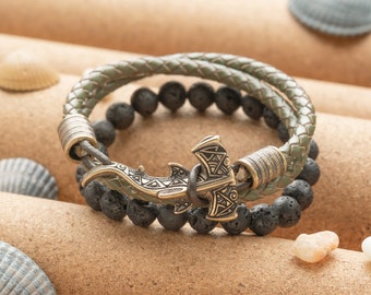 Ocean Bracelets Set with Hammerhead Shark - Bangle Maori Style Gift for Men Women Him and Her - Armband Polynesian Tribal Nautical Jewelry