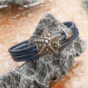 Ocean Bracelet with Starfish and Bead Maori Pattern for Men Women - Wristband Exquisite Nautical Jewelry Perfect Summer Gift for Her and Him