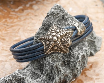 Ocean Bracelet with Starfish and Bead Maori Pattern for Men Women - Wristband Exquisite Nautical Jewelry Perfect Summer Gift for Her and Him