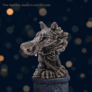 Handcrafted Bronze Miniature Figurine Wolf - Handmade Decoration for Home Desktop - Gift Statuette Wolf - Wildlife Animal Nature Jewelry