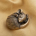 Bronze Sleeping Mouse Figurine · Miniature Animal Sculpture · Handmade Desk Decor or Pendant product logo