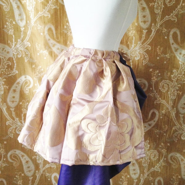 Mini Tie On Damask Floral Bustle Skirt-One Size Fits All