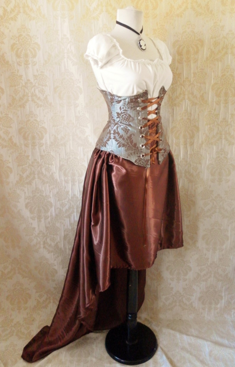 Taffeta Walking Skirt Tiered Long Victorian Skirt-One Size Fits All-choose your colour