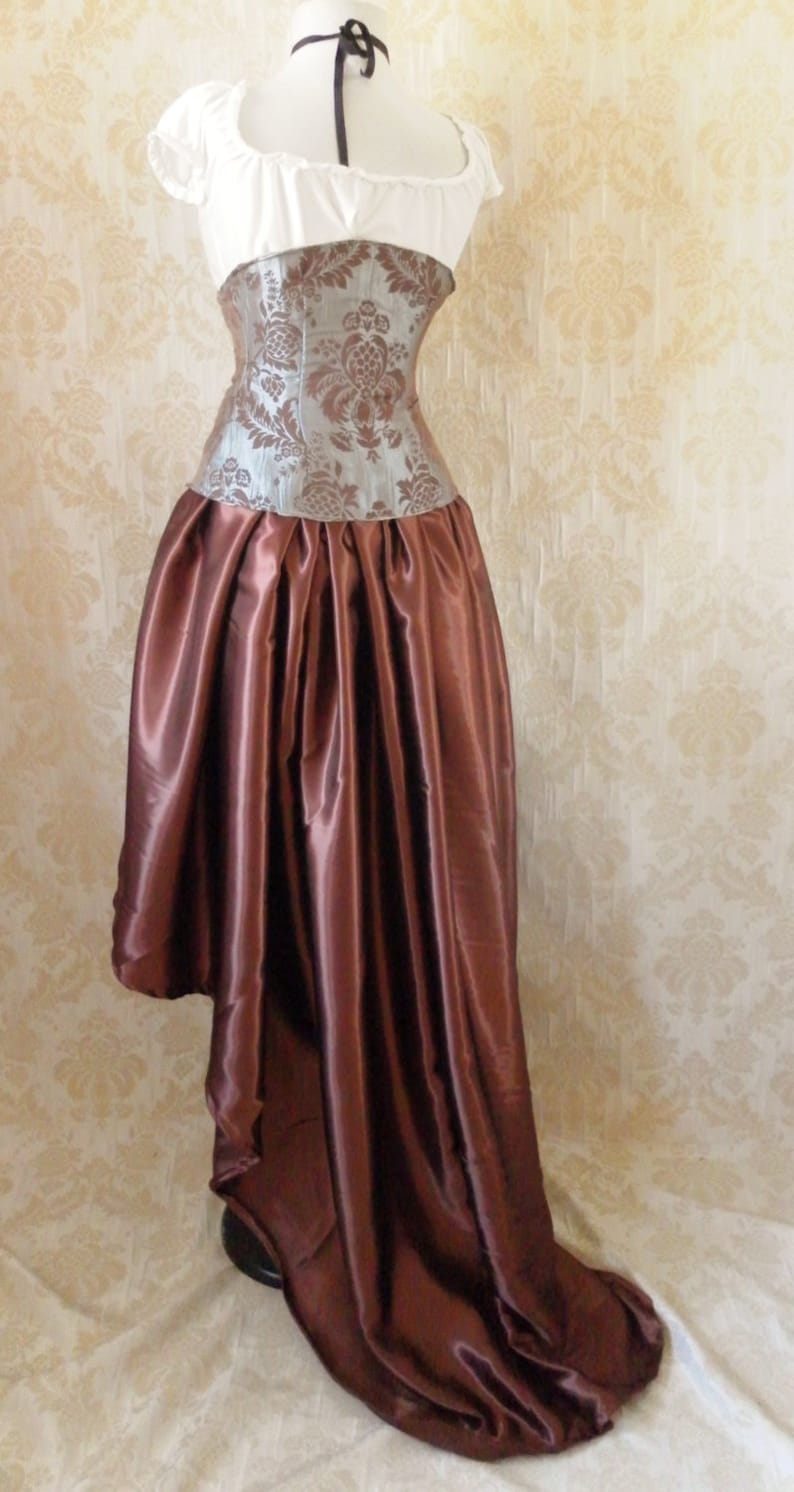 Taffeta Walking Skirt Tiered Long Victorian Skirt-One Size Fits All-choose your colour