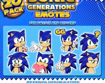 Sonic Emote Pack: 4 Animated & 16 Static Twitch/Discord Emotes (Digital Download)