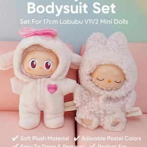 Labubu Doll Onesie, 17cm Labubu Clothes, Rabbit Bodysuit, Mini Dolls Clothing, Kids Gift, Hairy Rabbit Set, Gift For Her