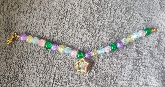 Colorful Beaded Bracelet: Star Charm, Playful Jewelry