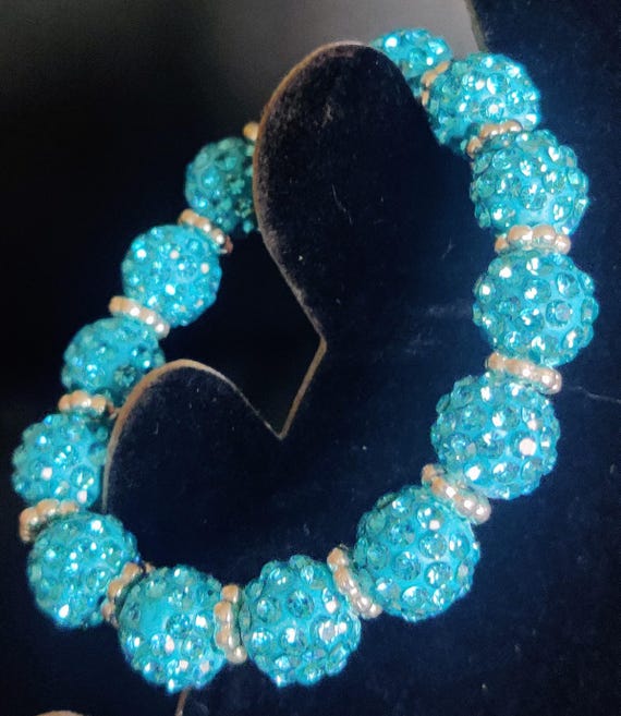 Turkos Glitter Smyckesset