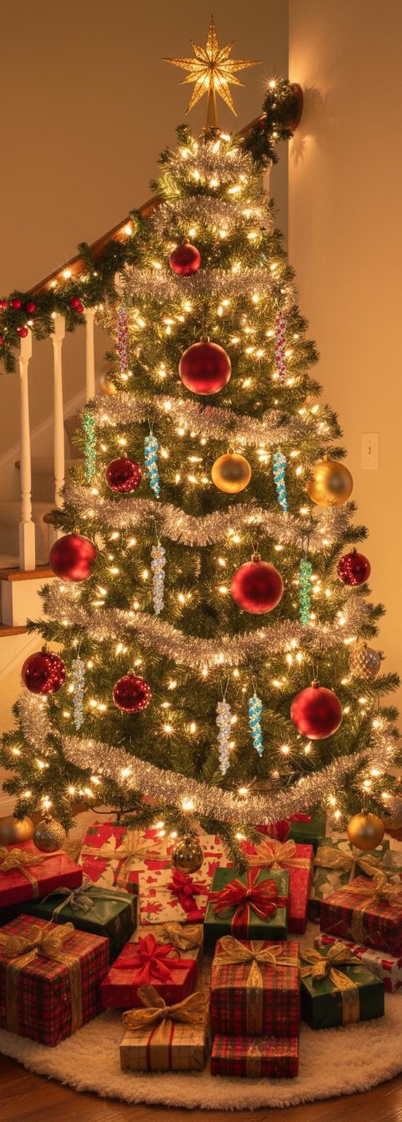 Julgransistappar 3-pack - Grön, Röd & Silver