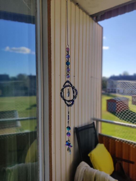 Kristall Suncatcher - Blå och Silver