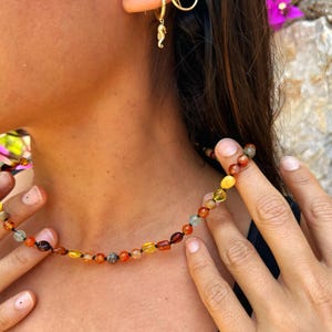 Boho Gemstone Beaded Necklace: Handmade Colorful Jewelry