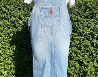 Carhartt apron in blue reworked thick cotton one size