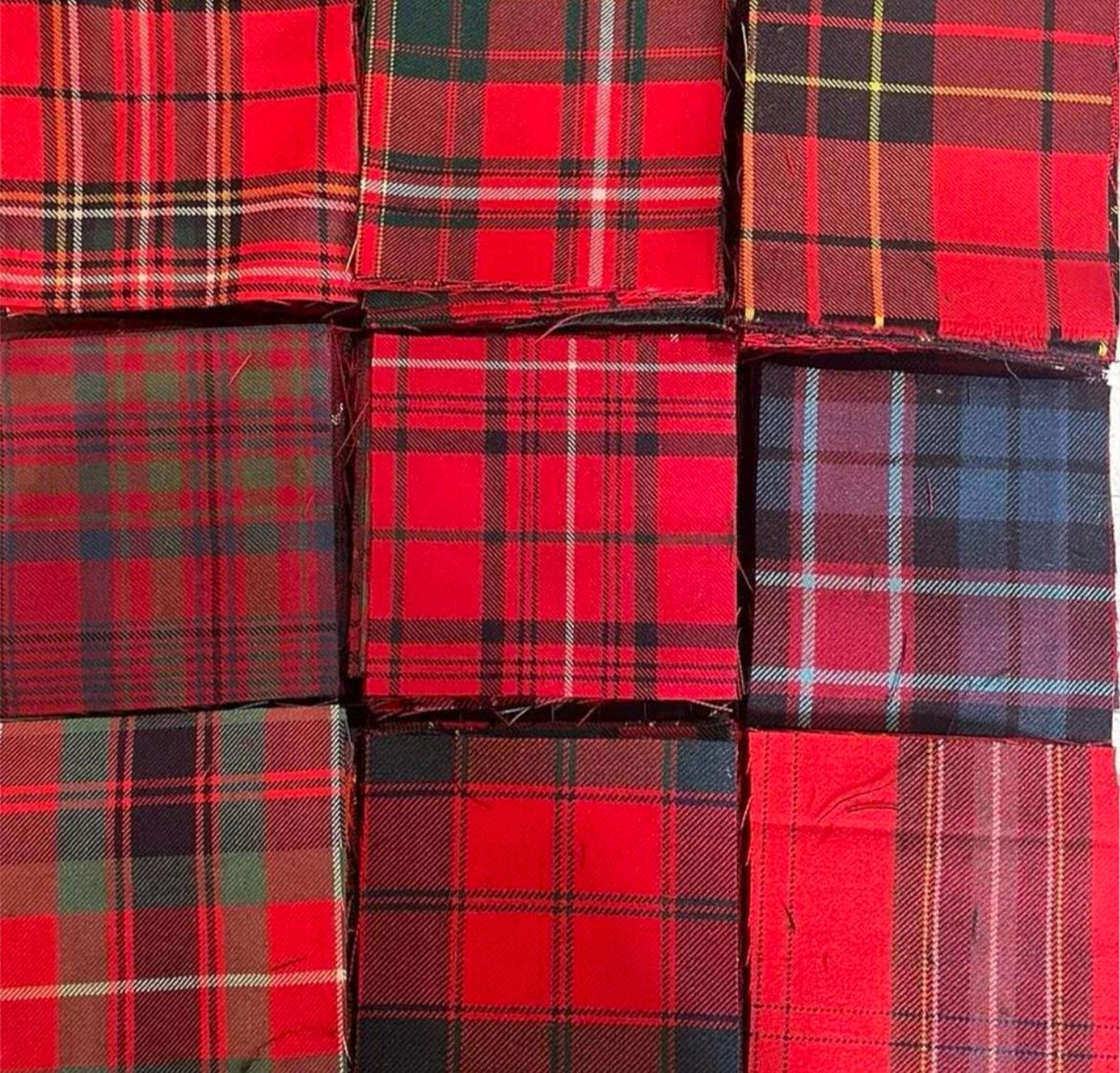Tartan Wool Quilting Squares: 6x6-inch Mixed Colors, Packs of 10 - Etsy