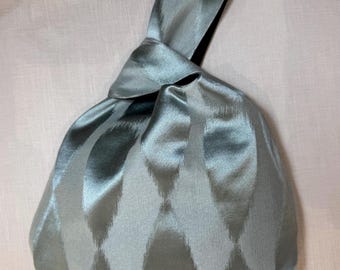 Handmade Japanese Knot Bag: Green Pattern Bridesmaid Bag