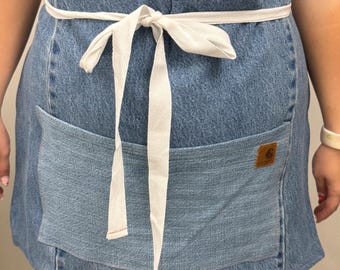 Carhartt Reworked  Waist Apron With Pockets Blue Denim One size fits all