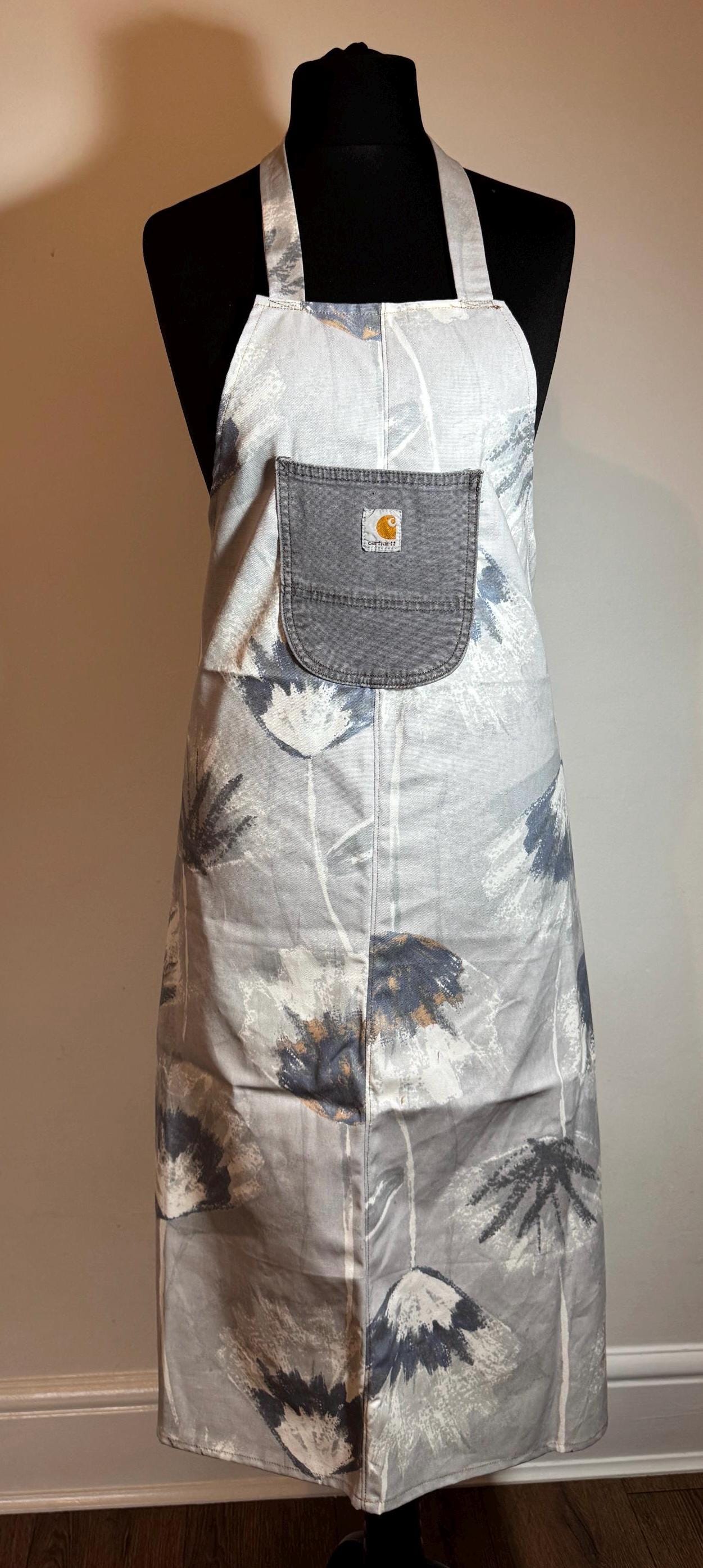 Apron  with carhartt pocket in floral reworked cotton one size  long style