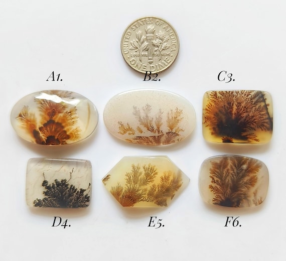 Handmade Dendritic Agate Cabochons, Natural Scenic Agate Gemstones, Choose Your Favorite Stone Design