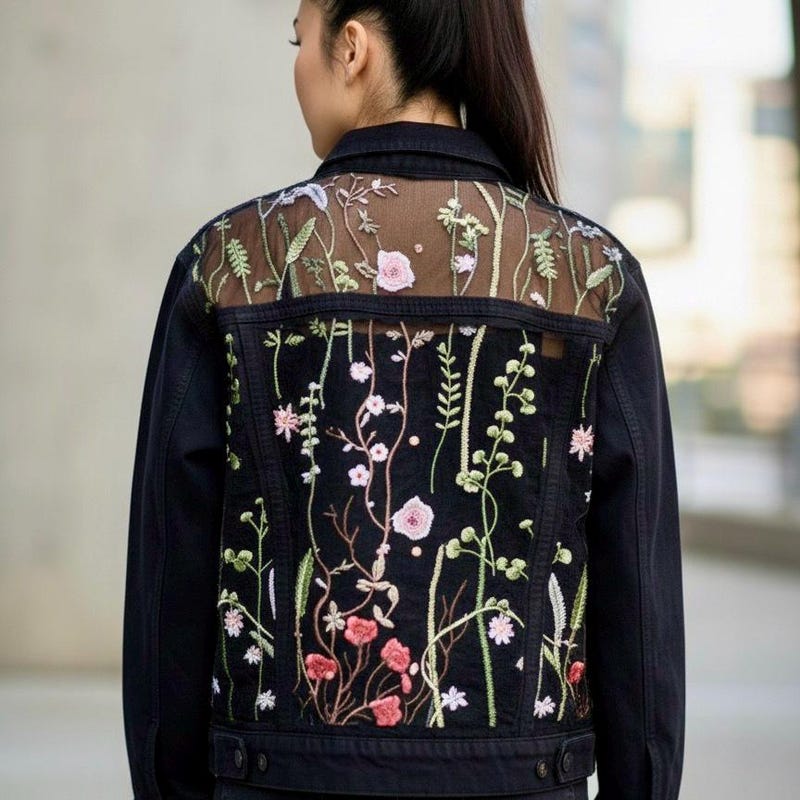 Denim Jacket With Cut Out - Etsy