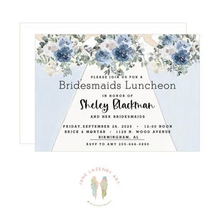 Modern Minimalist Bridal Shower Invitation, Original design invitation bride personalized bride shower  bridesmaid luncheon