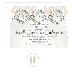 Modern Minimalist Bridal Shower Invitation, Original design invitation bride personalized bride shower  bridesmaid luncheon