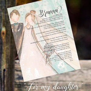 WEDDING, Daughter Poem, inspirational, brave, worthy, great worth, wedding gift from Mom, you are loved print, daughter, from mother