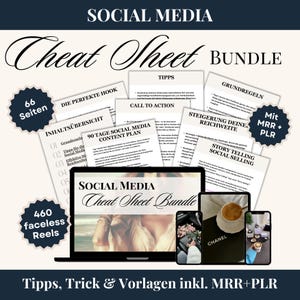 Social Media Cheat Sheet Bundle inkl. MRR + PLR Rechte; Social Media Vorlagen