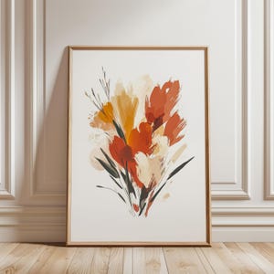 colorful botanical art print, Abstract floral wall decor, downloadable prints for your home or office, beautiful boho painting for your home