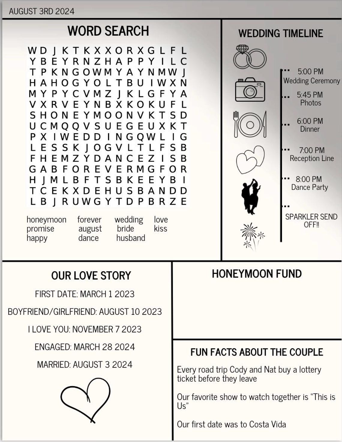 Wedding Newsletter Template Etsy Wedding Newsletter Template Etsy