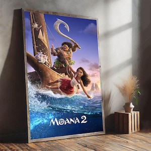 Moana 2 Filmposter, Klassisches Vintage Leinwand Poster, Wohnkultur, Kreatives Kunstdruck Poster für Geschenk, Filmfan Sammlerstücke