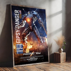 Póster de la película Pacific Rim - Gipsy Danger, lienzo clásico, decoración del hogar, póster artístico creativo para regalo, coleccionable para cinéfilos.