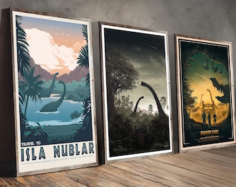 Jurassic Park Movie Poster, Classic Vintage Canvas Poster, Home Decor, Creative Art  Poster for Gift, Film Fan Collectibles