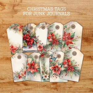 Druckbare Weihnachtstags für Junk Journal, Scrapbooking Ephemera Digitale Downloads, Papierhandwerk Digitaldrucke