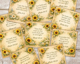 Vintage Summer Bible Verse Cards | Poetic Scripture Ephemera (PDF Download)