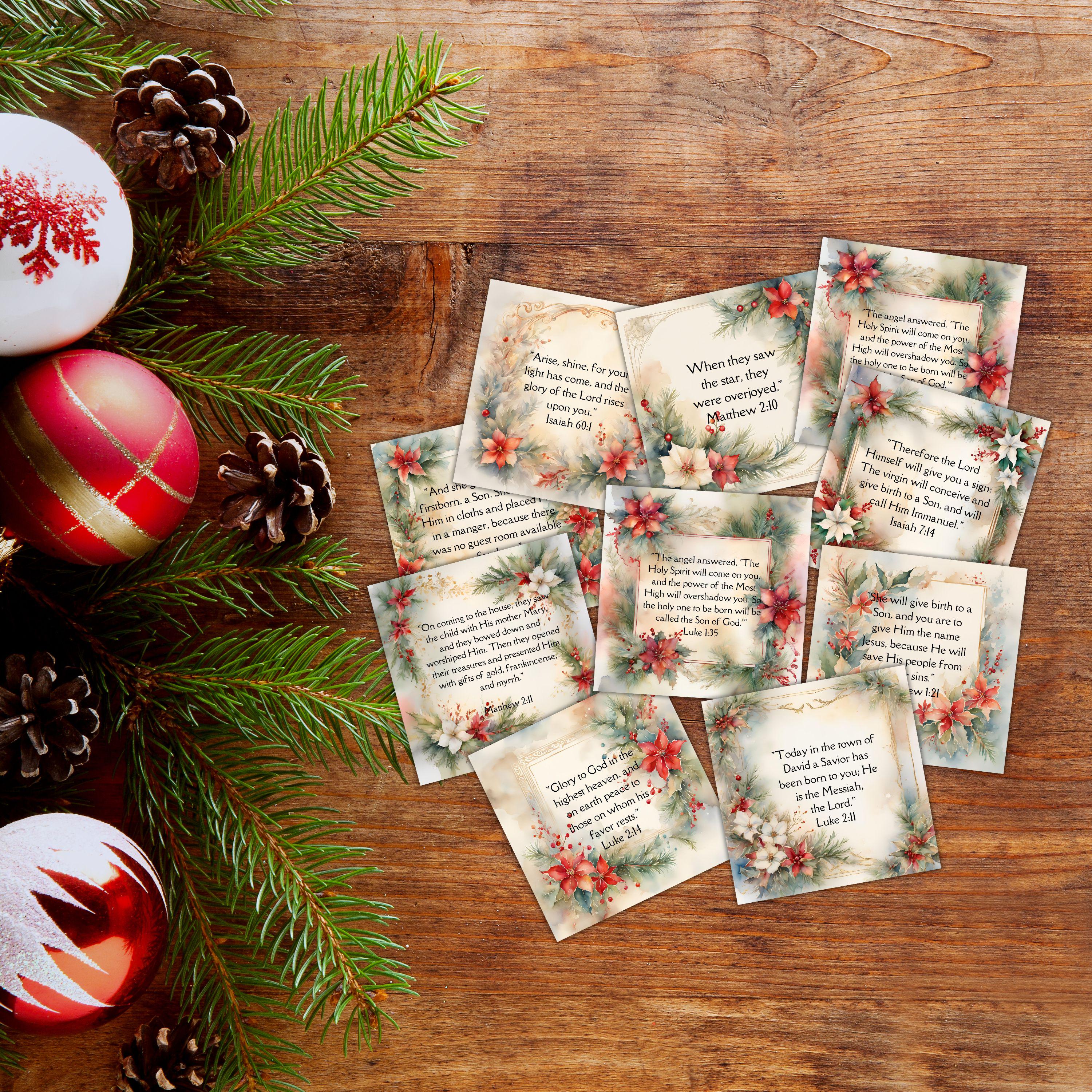 Spanish Christmas Cards With Bible Verse - Pack Of 24 Religious Holiday Greeting Cards