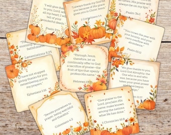Autumn Bible Verse Cards: Vintage Scripture Ephemera (Digital Download)