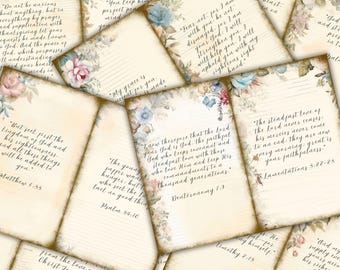 Pagine di diario di versetti biblici: Scritture floreali vintage (download digitale)