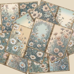 Vintage Daisy Junk Journal Pages: Scrapbook Ephemera (Digital Download)