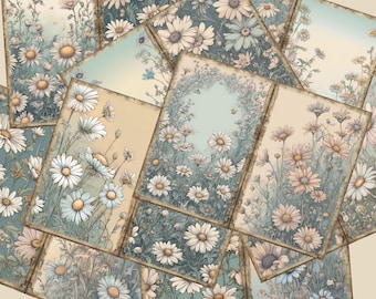 Vintage Daisy Junk Journal Pages: Scrapbook Ephemera (Digital Download)