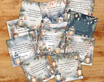 Christmas Scripture Cards: Printable Bible Verse Ephemera (Digital Download)