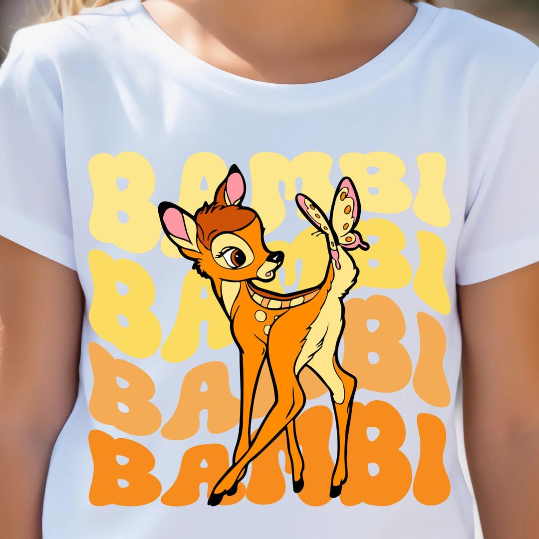 Bambi Retro Wavy Letters Png T-shirt Design, PNG, Digital Download for ...