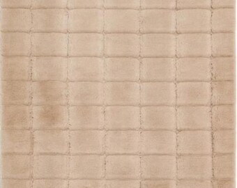 Taupe Faux Rabbit Fur Rug: Soft Plush Carpet