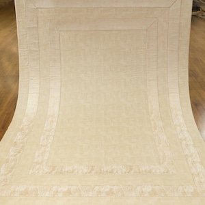 Beige Faux Leather Rug 5x7ft: Modern Minimalist Turkish Area Rug