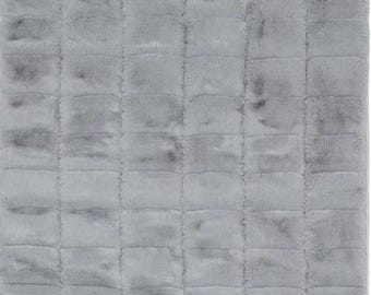 Silver Faux Rabbit Fur Rug: Soft Plush Shag Rug