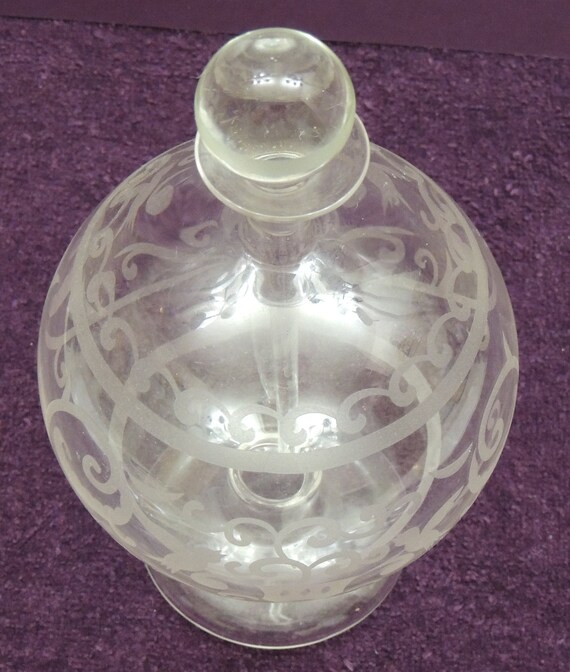 Vtg Large 7 3/4 inch Glass Perfume Bottle with 5 … - image 6