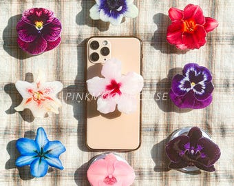 Orchid Flower Phone Grip, Pansy Flower Magnetic Grip For Kindle, Lily Flower Phone Holder, Phone Charm